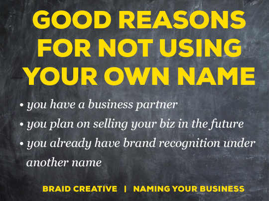 Using your own name for your business